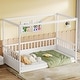 preview thumbnail 11 of 13, Twin Canopy Floor Bed with 21.45" Rails, Curtain Ready