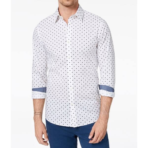Michael Kors White Black Mens Size 2xl Geometric Print Dress Shirt Overstock 28390234 Get the lowest price on your favorite brands at poshmark. michael kors