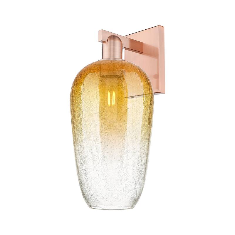 Innovations Lighting 716-1W-11-7 Brookhaven Flute Sconce Brookhaven - Antique Copper / Amber