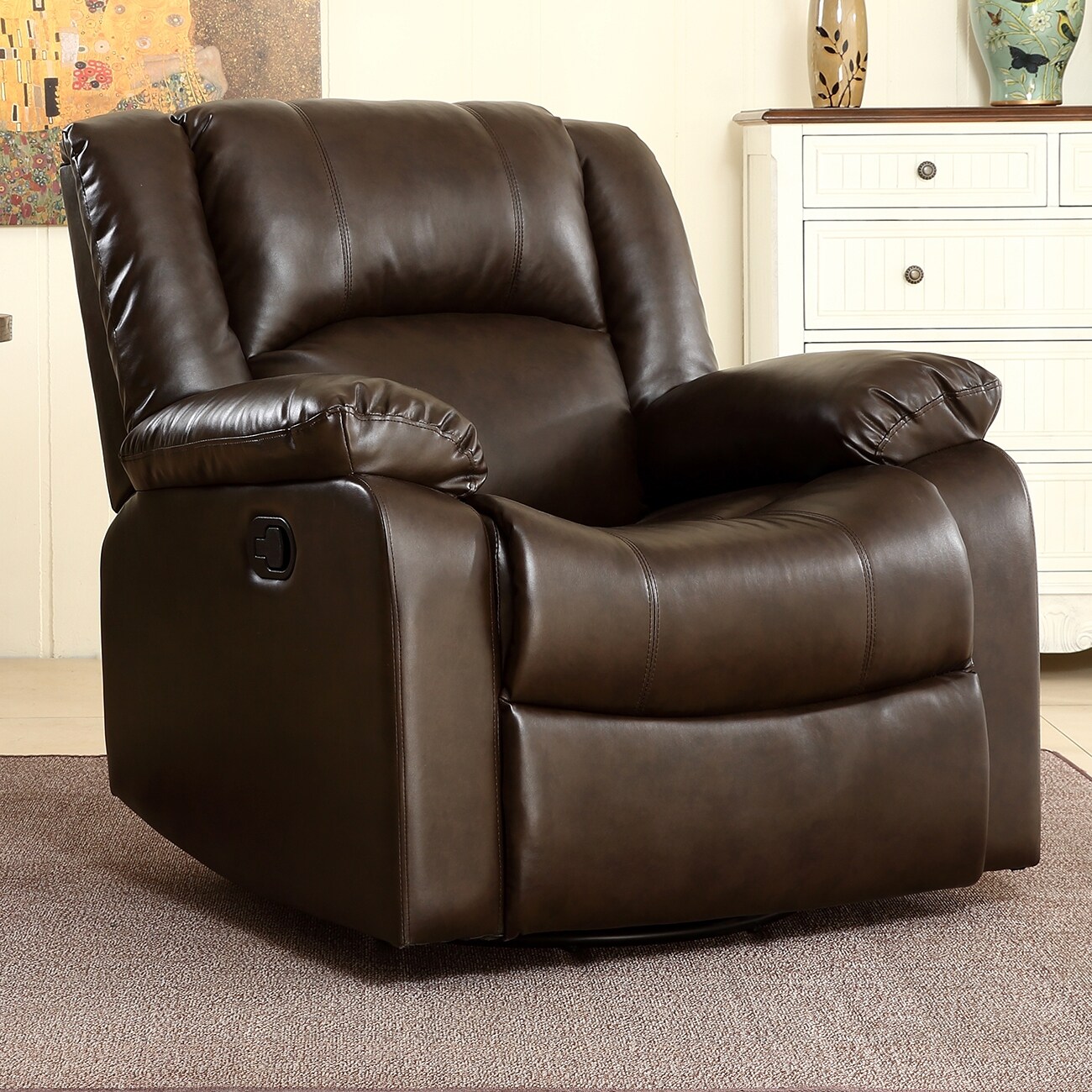 Shop Black Friday Deals On Belleze Brown Rocker Swivel Recliner Armrest Backrest Chair Standard On Sale Overstock 17844458