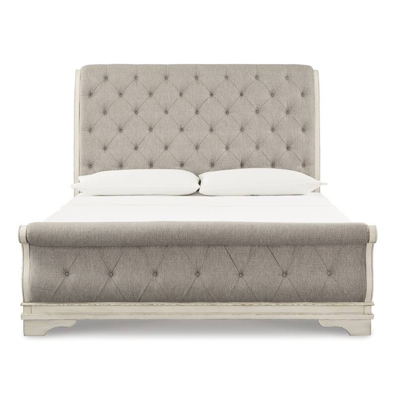 Signature Design by Ashley Realyn White/Gray Sleigh Bed
