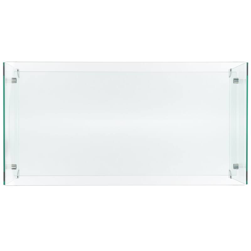 SAFAVIEH Clarabelle Tempered Glass Coffee Table - 47" W x 24" D x 17" H - 47Wx24Dx17H