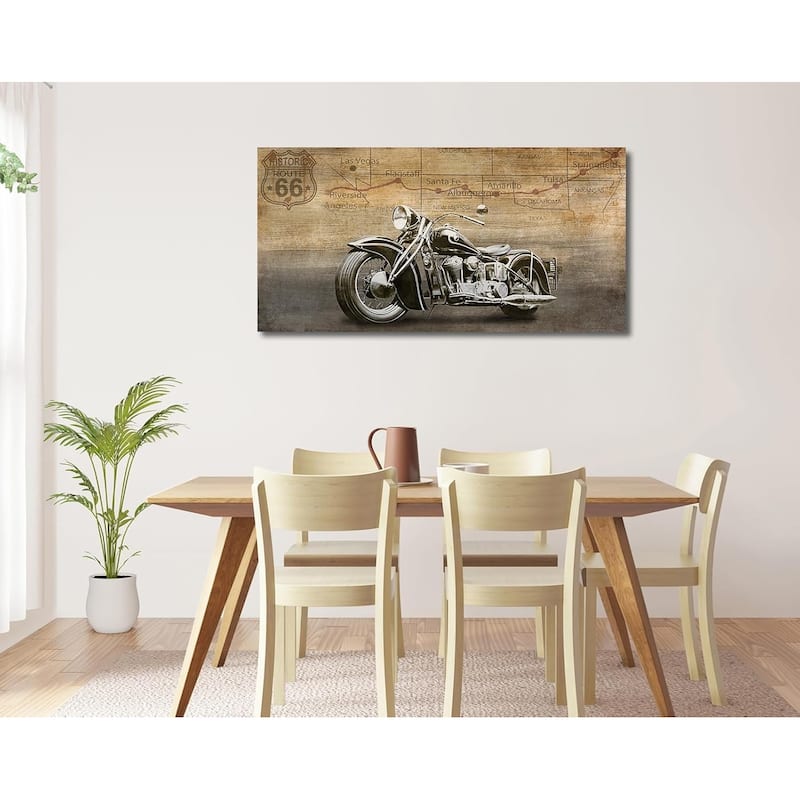 Vintage Motorcycle Canvas Wall Art