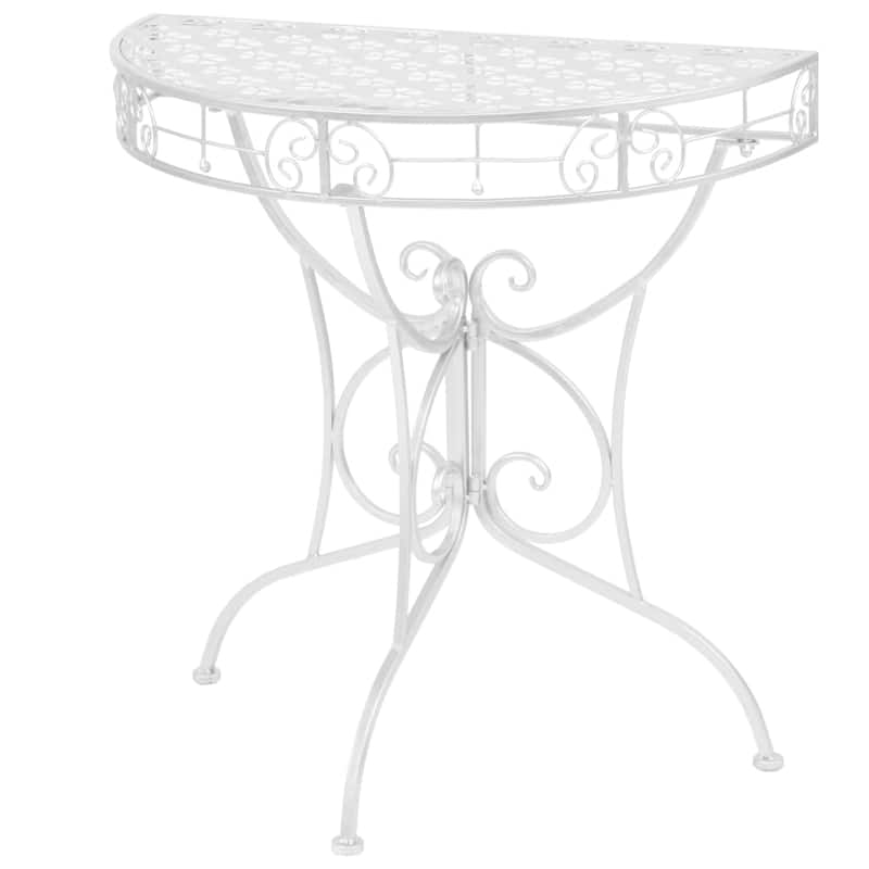 vidaXL Side Table Silver Metal 28.3x14.2x29.1 in Decorative Inlays - 14.2 x 28.3 x 29.1 in
