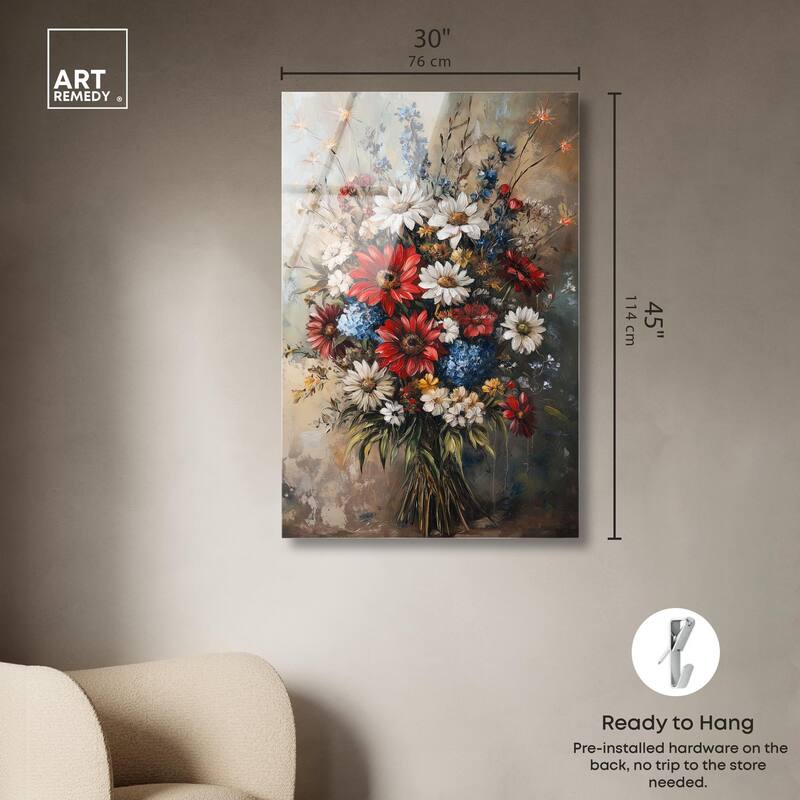 Symphony of Flowers II Acrylic by Art Remedy, Ready to Hang