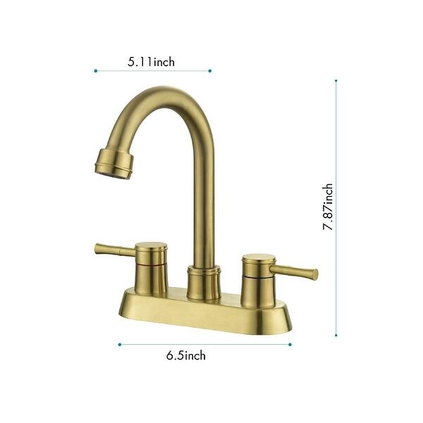 2 Handle Centerset Bathroom Faucet Swivel Spout With Pop Up Drain Bed