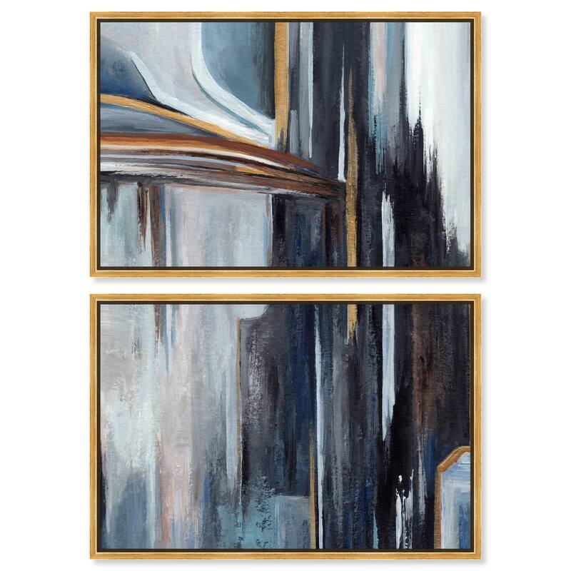 Aftereffect Canvas Set of 2 by Art Remedy - 15" x 10" - Gold