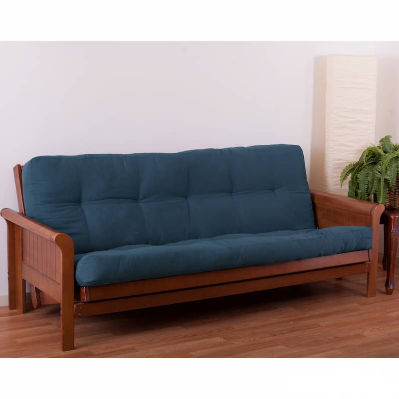 6-inch Thick Twill Futon Mattress (Twin, Full, or Queen) - Indigo - Queen