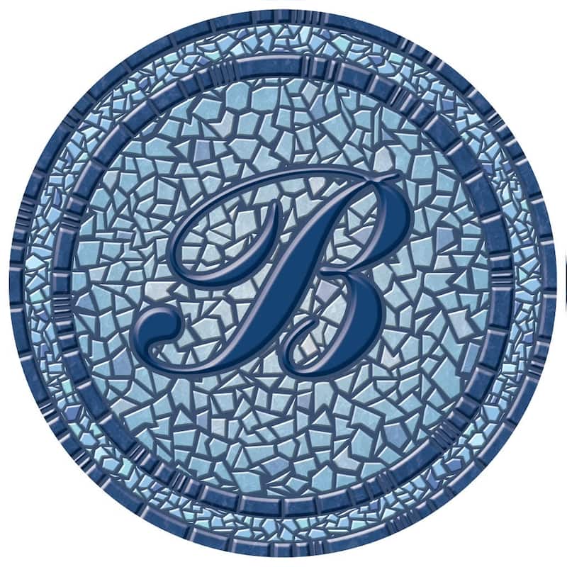 Custom Monogram Decorative Poolmat #2 - Mosaic Pool Art - 29" in Diameter - Letter "B"