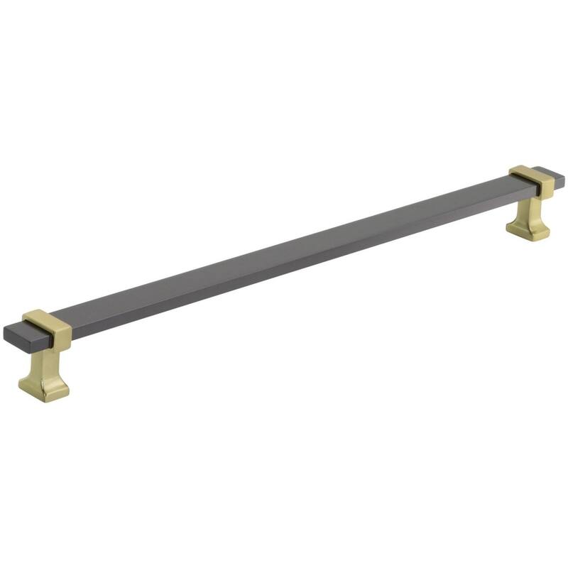 Amerock BP36685 Overton 11-5/16" Center to Center Bar Cabinet Pull - Black Chrome / Brushed Gold