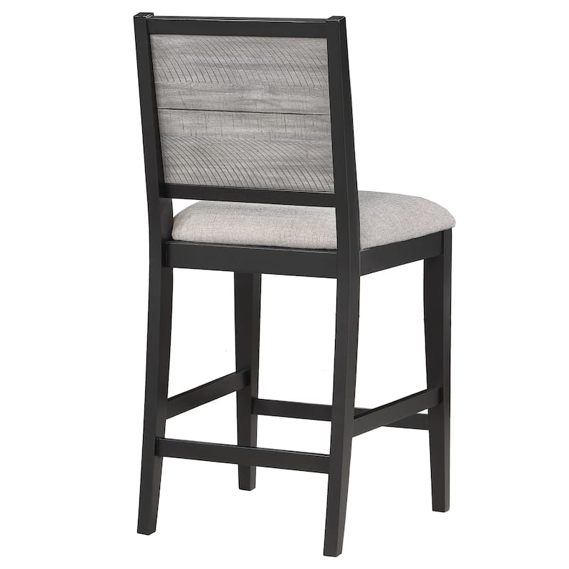 Elodie Wood Counter Chair Grey and Black (Set of 2) - 19.75'' x 21.25'' x 40.75''