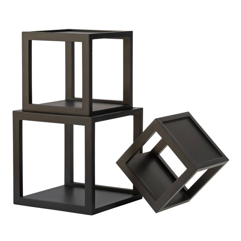 Wood Risers - Set of 3 - Black