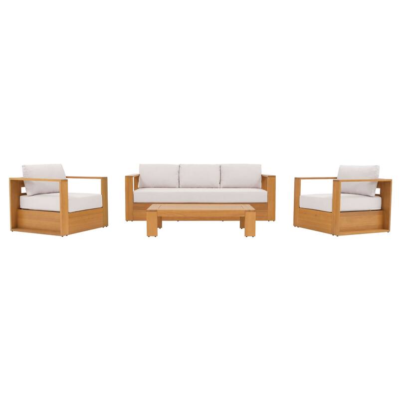 Outdoor Wooden Sofa Set with Coffee Table
