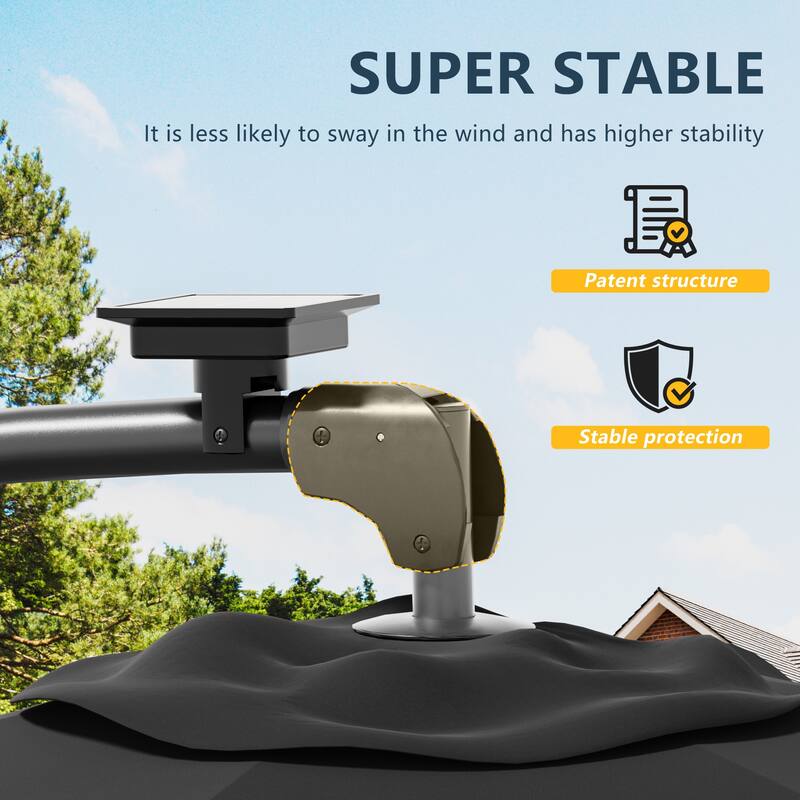 Outdoor 8.2x8.2FT LED lighted Patio Offset umbrella for Garden