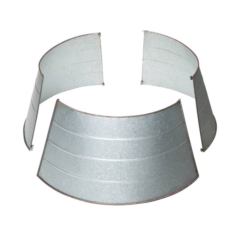 Glitzhome 22"D/26"D Christmas Classic Galvanized Metal Tree Collars