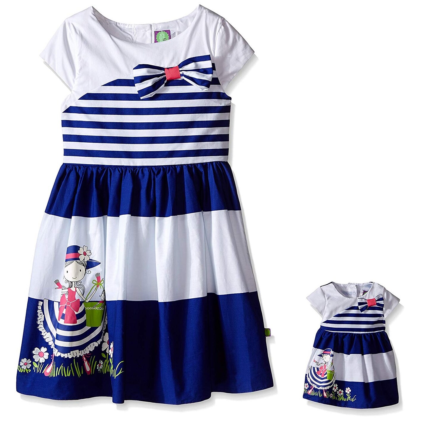Shop Dollie Me Big Girls Stripe Waisted Dress With Screen