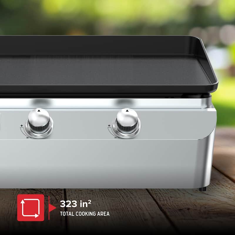 Nexgrill 2-Burner Tabletop Griddle, 19,000 BTUs, 323 SQ In - 820-0061