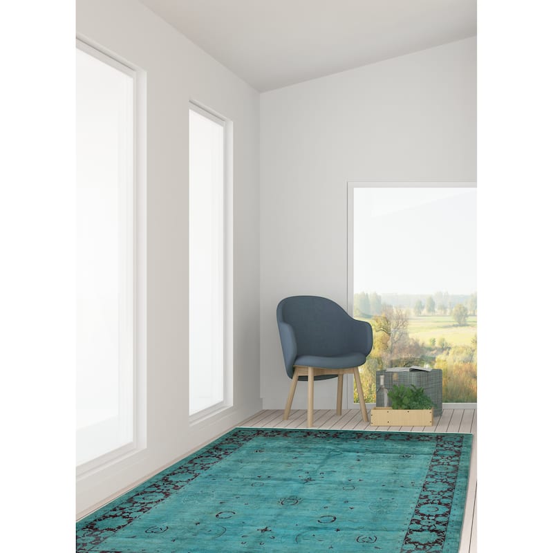 ECARPETGALLERY Hand-knotted Vibrance Turquoise Wool Rug - 9'1 x 11'10