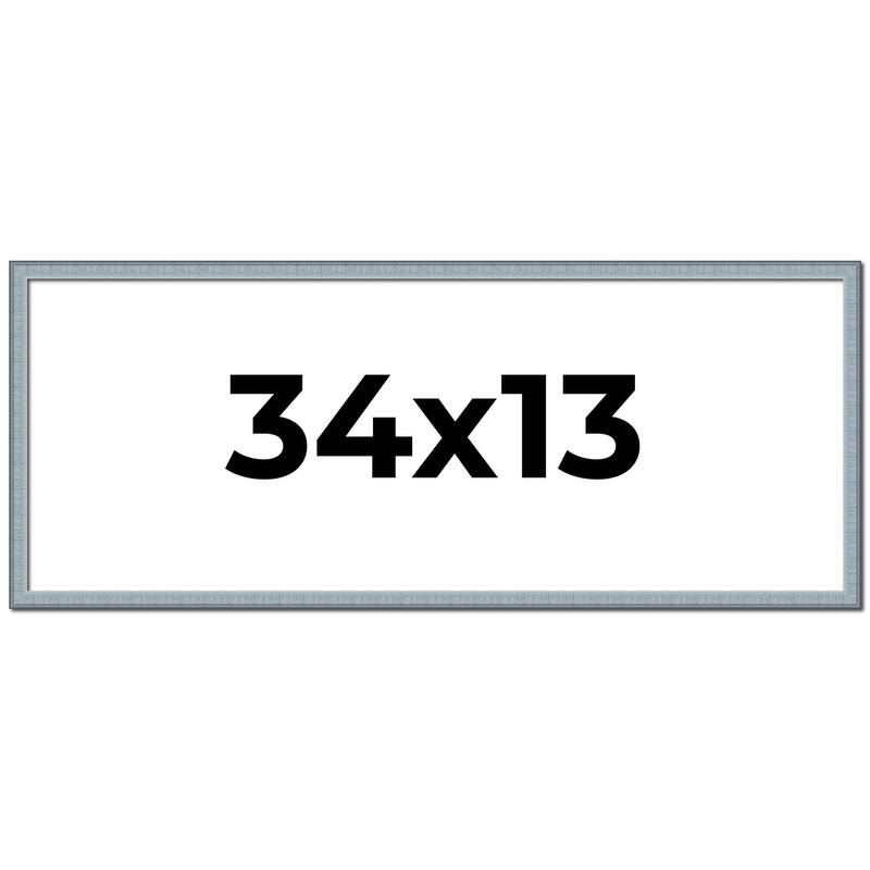 34x13 Frame Rustic Sky Blue Solid Wood Picture Frame | 0.75 Inch