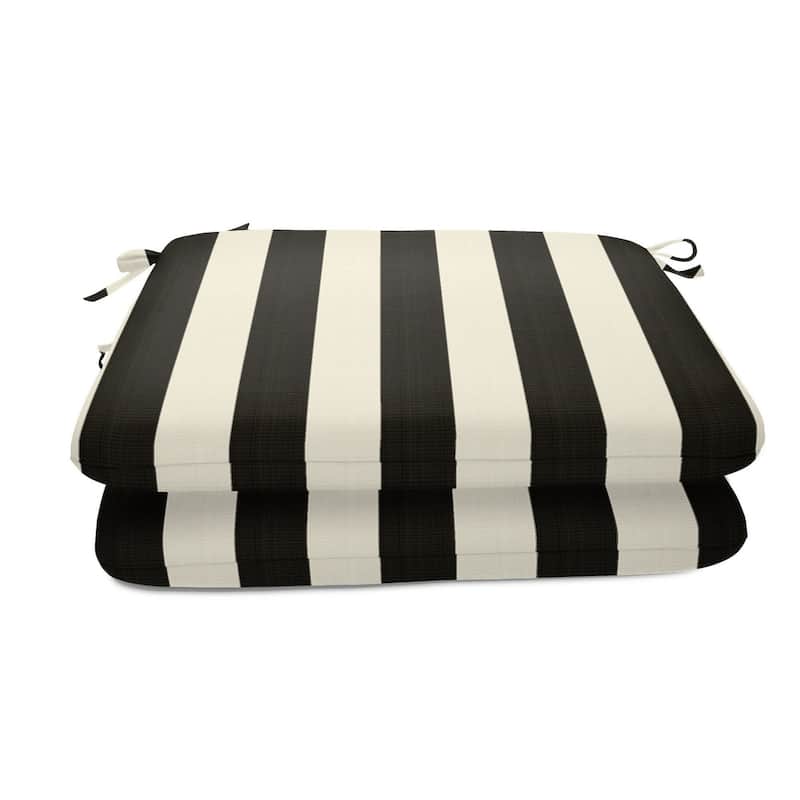 Sunbrella Striped 20x18-inch Seat Cushion (Set of 2) - Maxim Classic