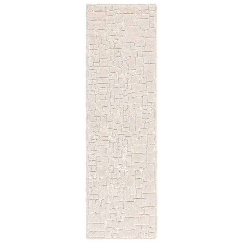 SAFAVIEH Handmade Manhattan Falak Modern Wool Rug - 2'3" x 8' Runner - Ivory