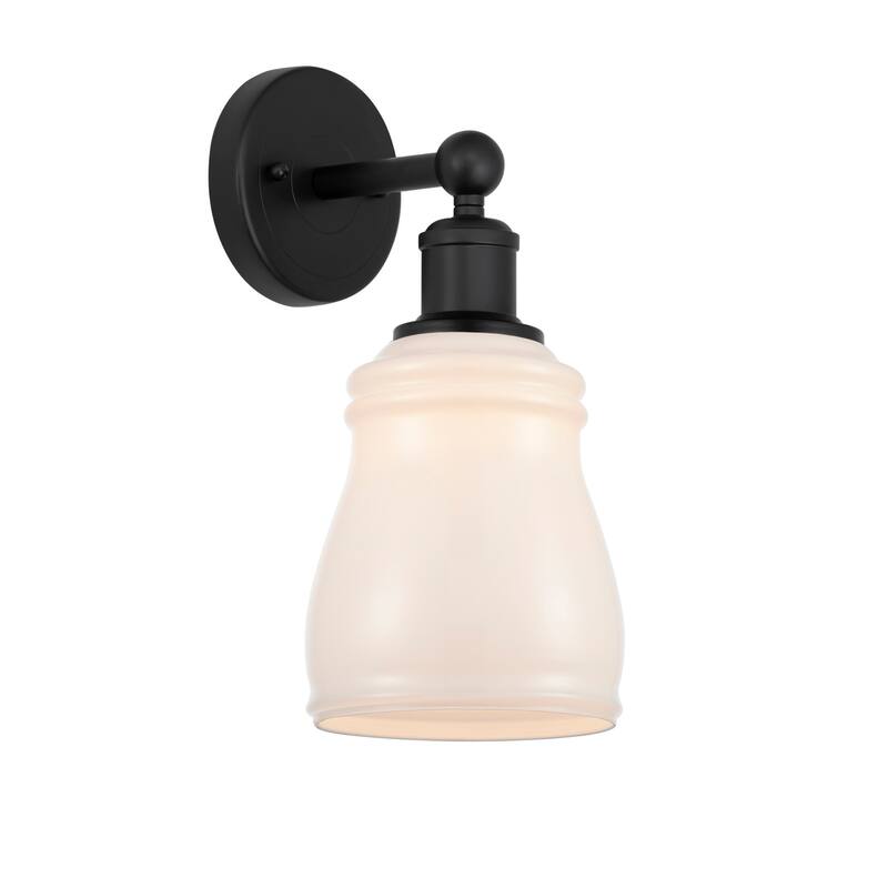 Innovations Lighting 616-1W-12-5 Ellery Sconce Ellery 12" Tall Wall - Matte Black / White