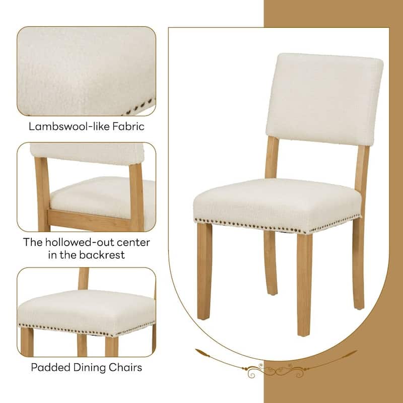5-Piece Round Dining Table Set with 4 Upholstered Dining Chairs