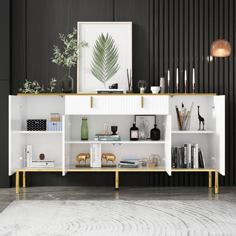 Pop-Up Door Credenza Sideboard Buffet Buffet Sideboard Storage Cabinet