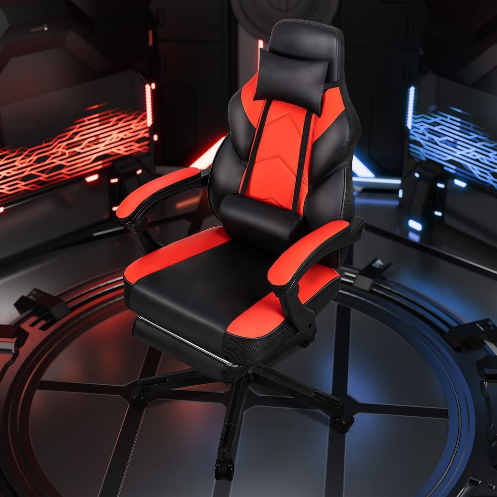 Futzca PU Leather Gaming Chair with Massage Lumbar