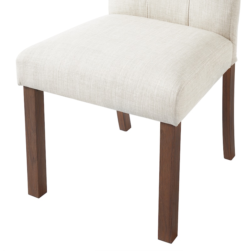 Wooden Dining Chairs Set of 4, Modern Dining Room Chairs with Back, Fabric Kitchen Side Chairs with Wood Legs