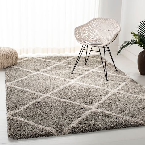 SAFAVIEH Hudson Shag Estella Diamond Trellis 2-inch Thick Rug