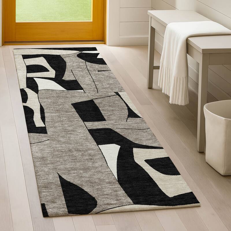 Machine Washable Indoor/ Outdoor Modern Crestone Chantille Rug