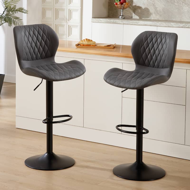 HOMYKA Swivel Adjustable Height Stool Set of 2