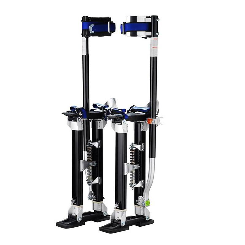 Drywall Stilts - Lightweight Aluminum Stilts - For Putting Up Drywall, Wallpaper, Painting by Stalwart - Black - 24"-40"