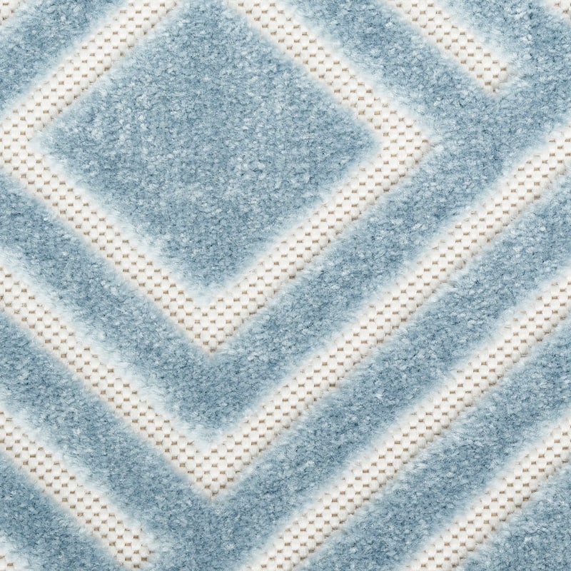 Nourison Casual Indoor only Geometric Area Rug - 5' 3" x 7' - Blue - Rectangle