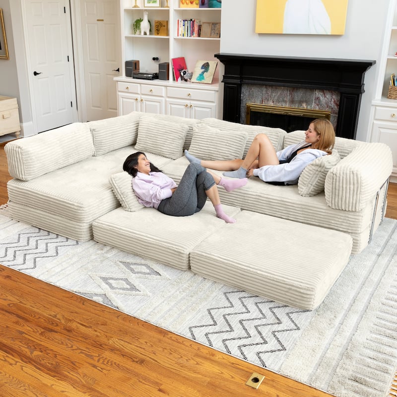 Jaxx Unsofa Modular Convertible Sectional Sofa with Fold Out King Sleeper Bed