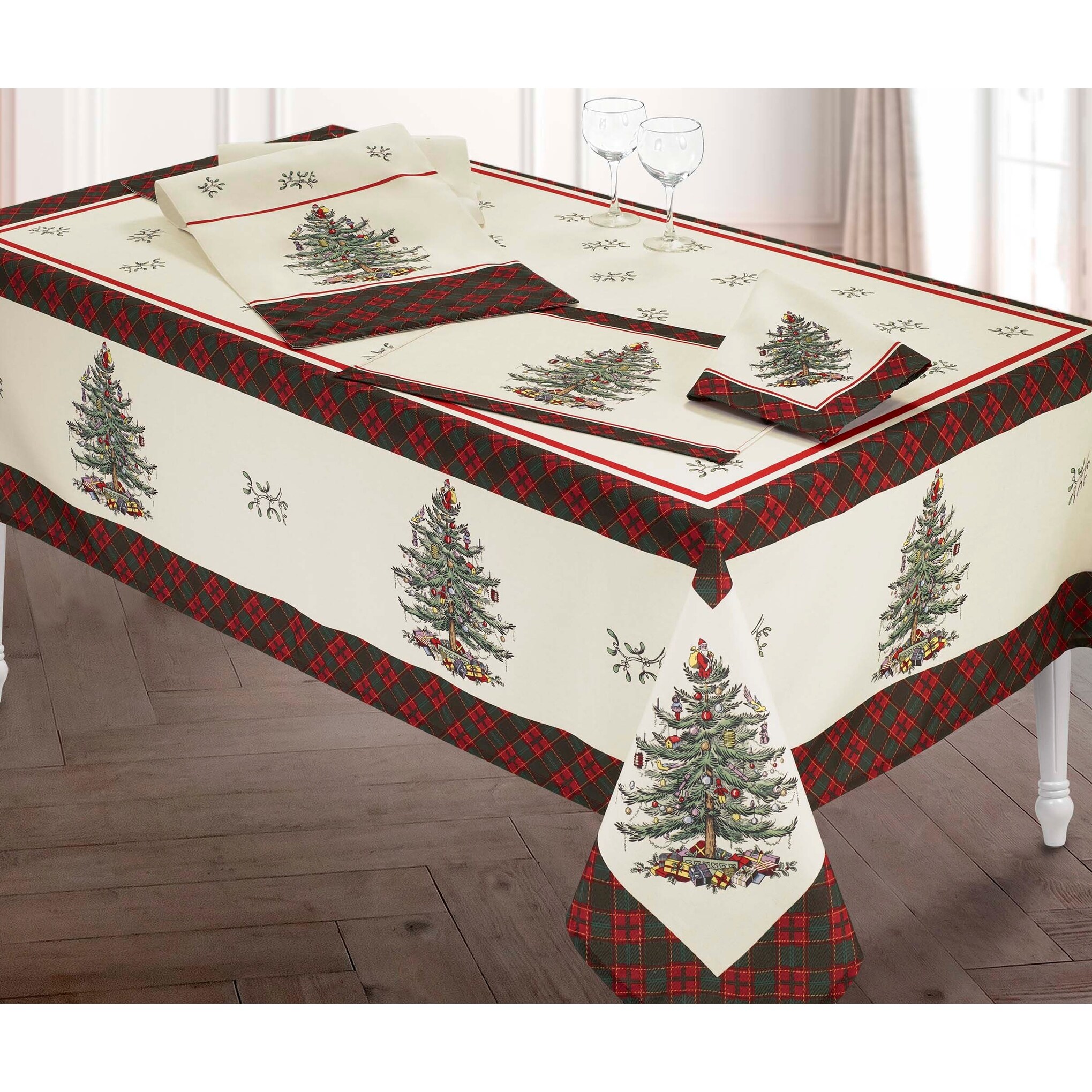 Spode Christmas Tree Tartan Printed Solid Kitchen Set of 3 Towels On Sale Bed Bath Beyond 34725452
