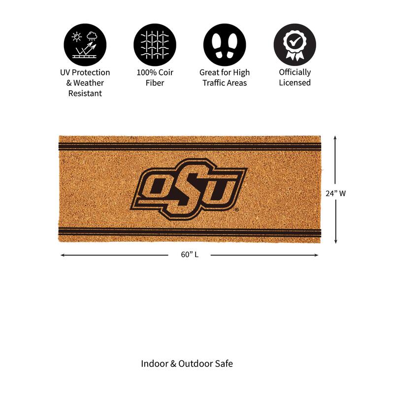 Oklahoma State University Monochrome Indoor/Outdoor Coir Door Mat