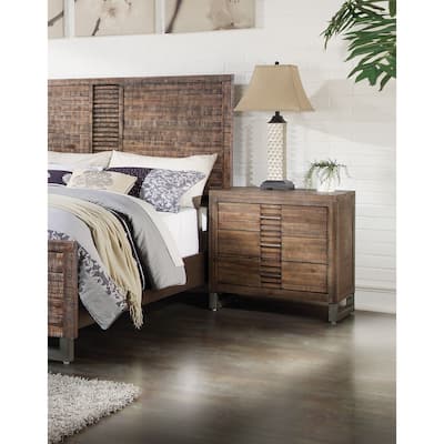 Transitional Wooden 3-Drawers End Table, Nightstand with Metal legs