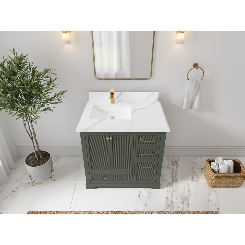 Willow Collections 36 in. W x 22 in. D Alys Left Offset Sink Bathroom Vanity with Countertop