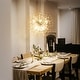 preview thumbnail 64 of 89, 8/9/16-Light Modern Glam Linear Sputnik Globe Pendant Island Light Firework Starburst Crystal Chandelier with Crystal Beads
