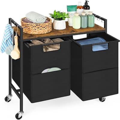 Laundry Hamper with Wheels - 29.4"L x 11.8"W x 29.6"H