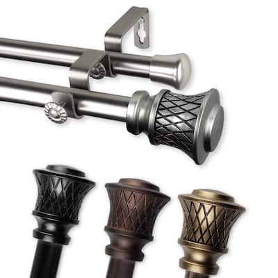 InStyleDesign Simona Adjustable Double Curtain Rod 13/16 inch dia.