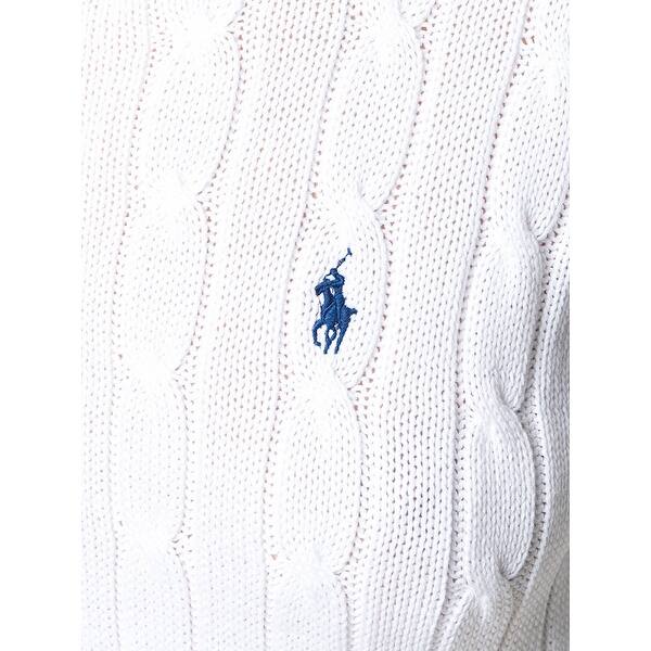 Shop Polo Ralph Lauren Womens Cable Knit Cotton Sweater White Xl