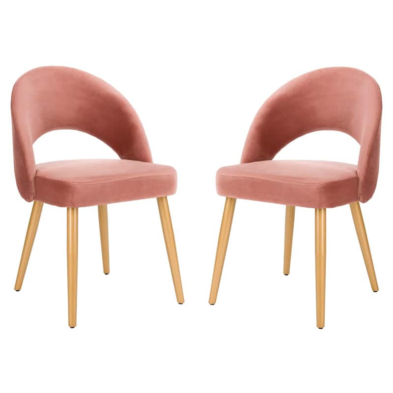 SAFAVIEH Reva Retro Dusty Rose/ Gold Chair (Set of 2) - 21.3" x 24.3" x 31.8" - 21Wx24Dx32H