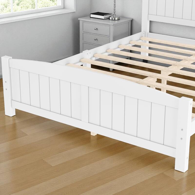 Solid Wood Platform Bed Frame with Support Slats, Strong Structure, No Box Spring Needed Modern Bedroom Furniture