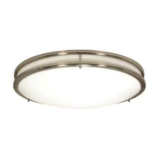 Glamour LED 10 inch Flush Mount Fixture Brushed Nickel Finish CCT Selectable 3K/4K/5K - Brushed Nickel