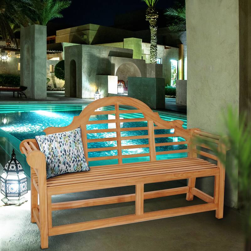 Seven Seas Teak Marlborough Outdoor Teak Wood Bench, 4 Foot
