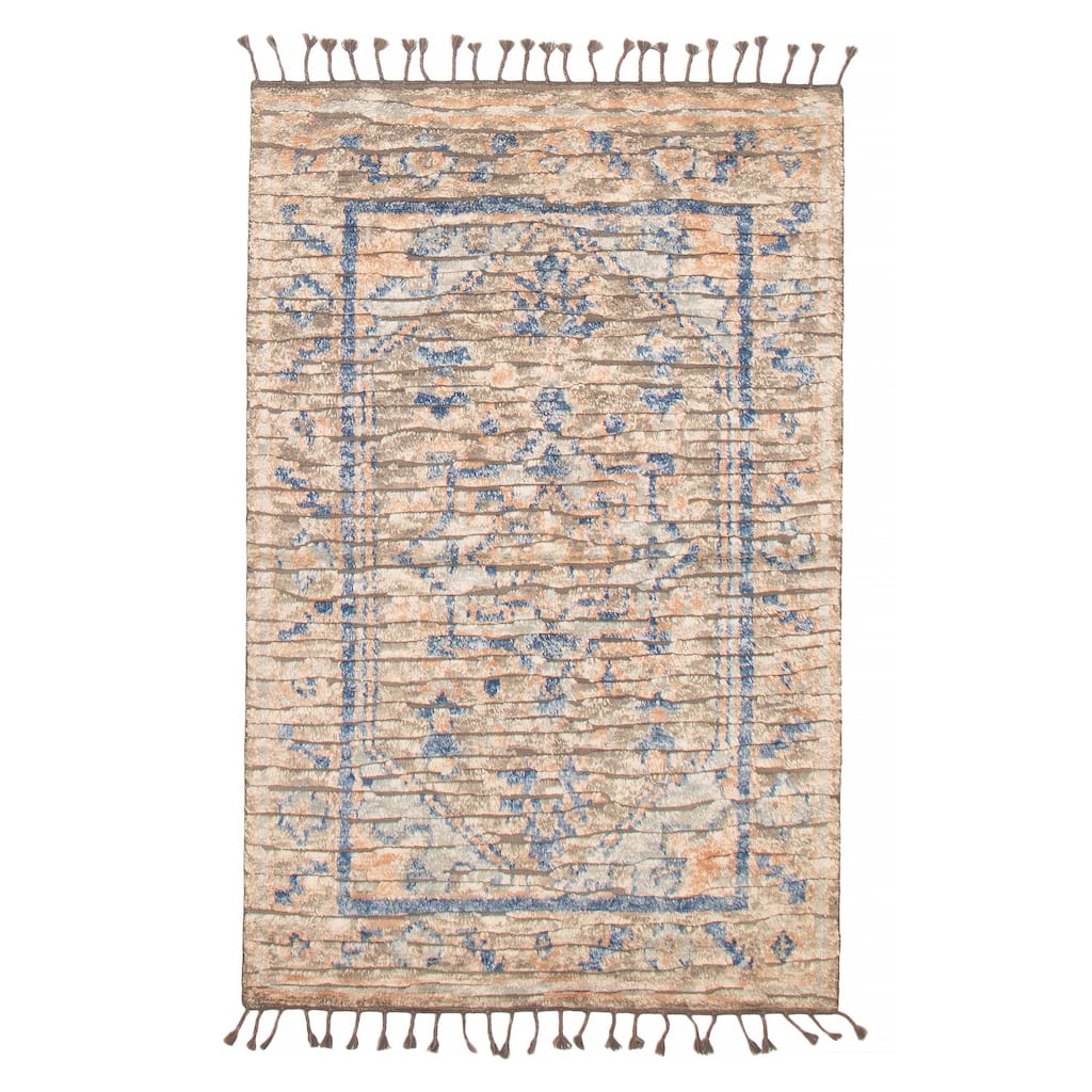 ECARPETGALLERY Hand-knotted Tangier Taupe Wool Rug - 5'0 x 7'11