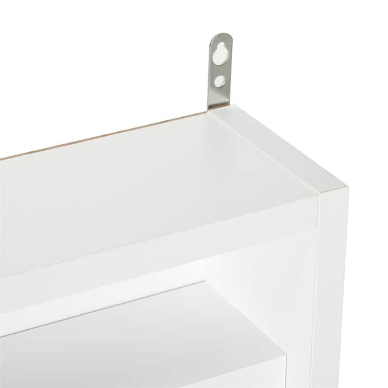 5-Tier Wall-Mounted Glass Display Cabinet with Adjustable Shelves
